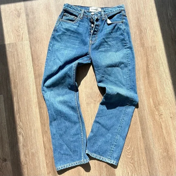 Reformation Jordi Kick Flare Cropped Jeans - Medium Wash, Size 27 - Picture 3 of 8